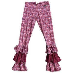 Matilda Jane Eliza Bennys Friends Forever Maroon Ruffled Leggings Girl’s 10